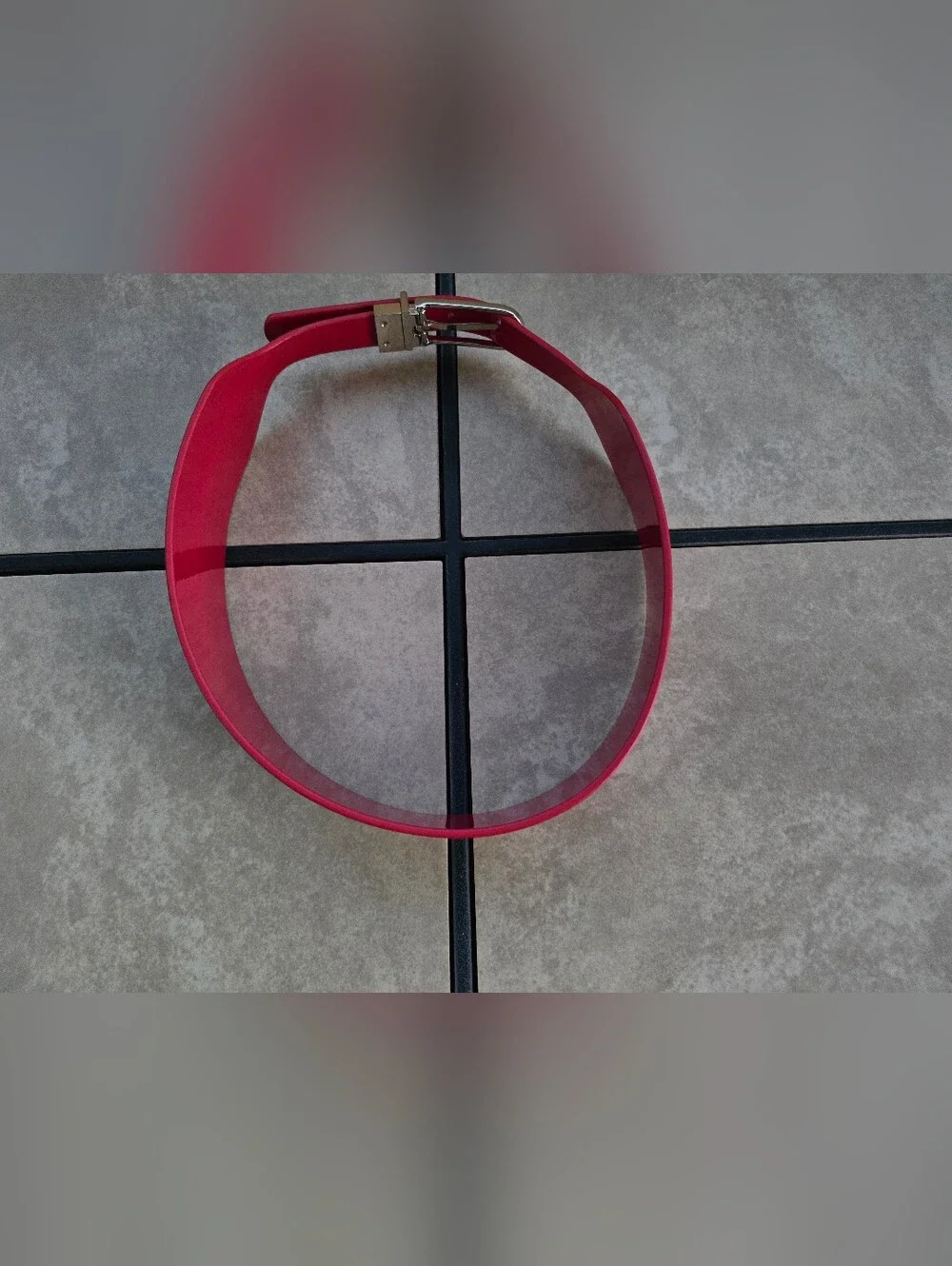 White House Black Market Vibrant Red REVERSIBLE Wide Belt With Goldtone Hardware